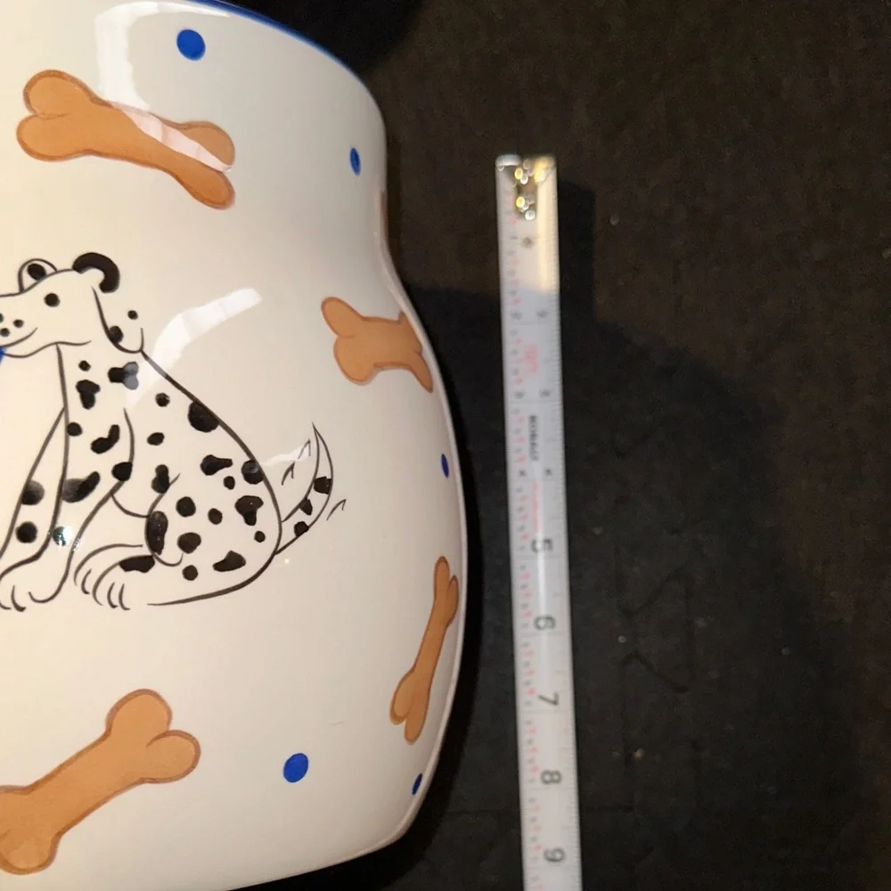 Ceramic Painted Dog Treat Jar with Playful Design